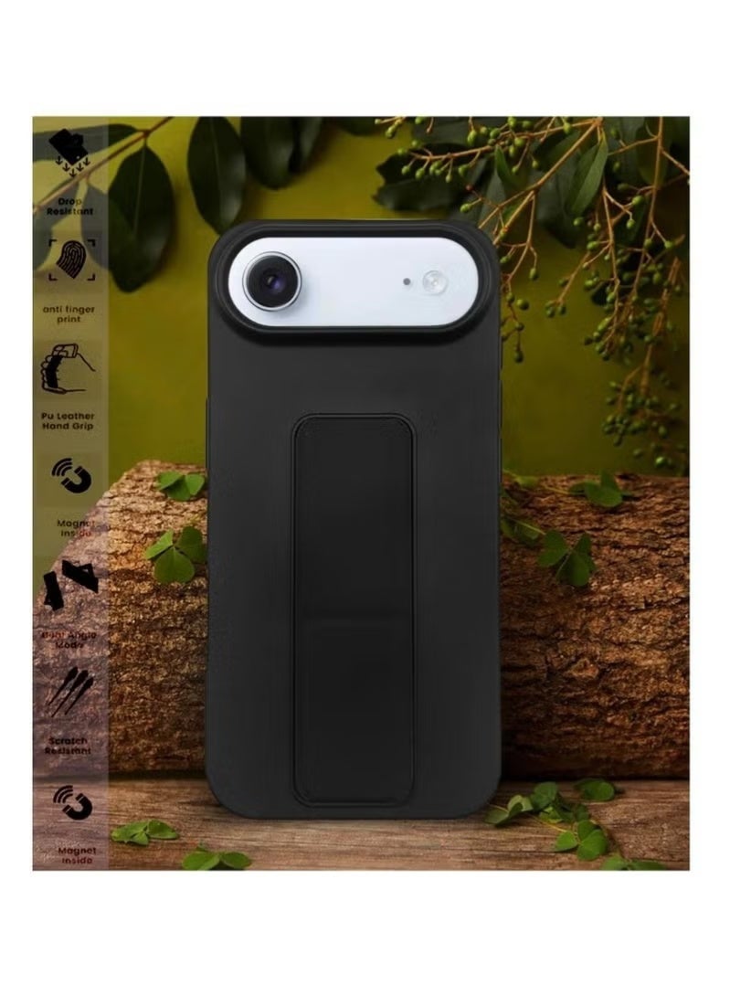 TIGER Case Cover for Apple iPhone 17 Air with Magnetic Hand Grip – 3-in-1 Protective Phone Case in Classic Black – Slim, Durable, Shock-Absorbent TPU Case with Built-In Magnetic Grip & Kickstand Function – Lightweight & Compatible with iPhone 17 Air - Image 5