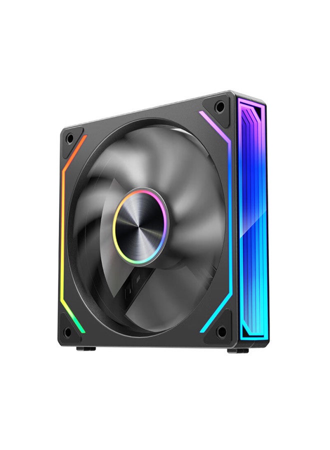 Play Jia Wanjia Star Magnetic Pro Magnetic Absorption Building Blocks Fan Black Forward Single Pack 12cm Water Cooling Fan Magnetic Absorption Wireless Splicing/argb Light Synchronization/pwm Temperature Contr - Image 5