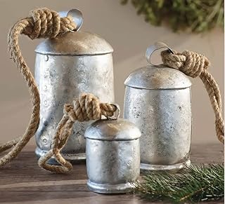 THOR INSTRUMENTS Christmas Cow Bells Harmony Giant Cow Bells Vintage Christmas Decoration Bell Silver Wall Hanging Bell - Image 1