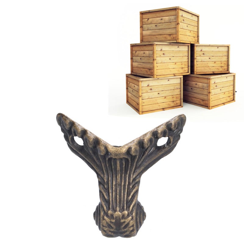Jewelry Box Legs: 12-Piece Premium Alloy Sturdy Rustproof Legs - Vintage Antique Appearance Simple Assembly Legs for Wooden Case Furniture Decoration - Image 1