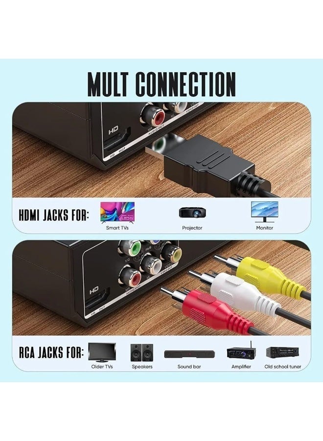 والالا مشغل أقراص DVD عالي الدقة عالمي للتلفزيون - يدعم جميع المناطق، يدعم دقة ١٠٨٠ بكسل، مع مخرجي HDMI وRCA | مدخل USB، ذاكرة وصول عشوائي، جهاز تحكم عن بُعد | متوافق مع أجهزة التلفزيون والشاشات (أسود) - Image 5