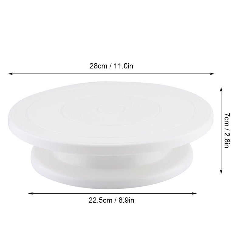 Cake Decorating Turntable: Food Grade Plastic White Matte Platform - Smooth Durable Rotating Shaft Revolving Cake Stand for Restaurant Dessert Shop Cake Shop - Image 2