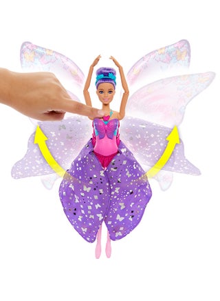 Dance and Flutter Doll with 2-in-1 Transformation from Dancer to Butterfly with Opening Wings, Purple Hair, Headpiece & Removable Tutu, HXJ10 - view 3