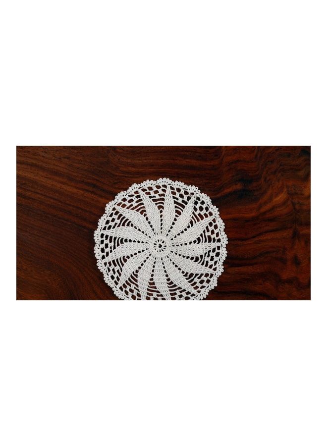 6-Piece Fabric Handmade Coasters White 12x0.3x12cm  - Image 2