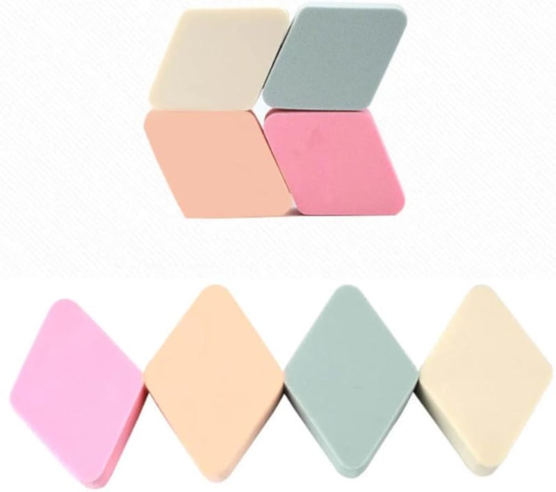 9PCS rhombus Shape Soft Powder Puff Make Up Cosmetic Facial Cleansing Exfoliating Sponge Puff-beige color