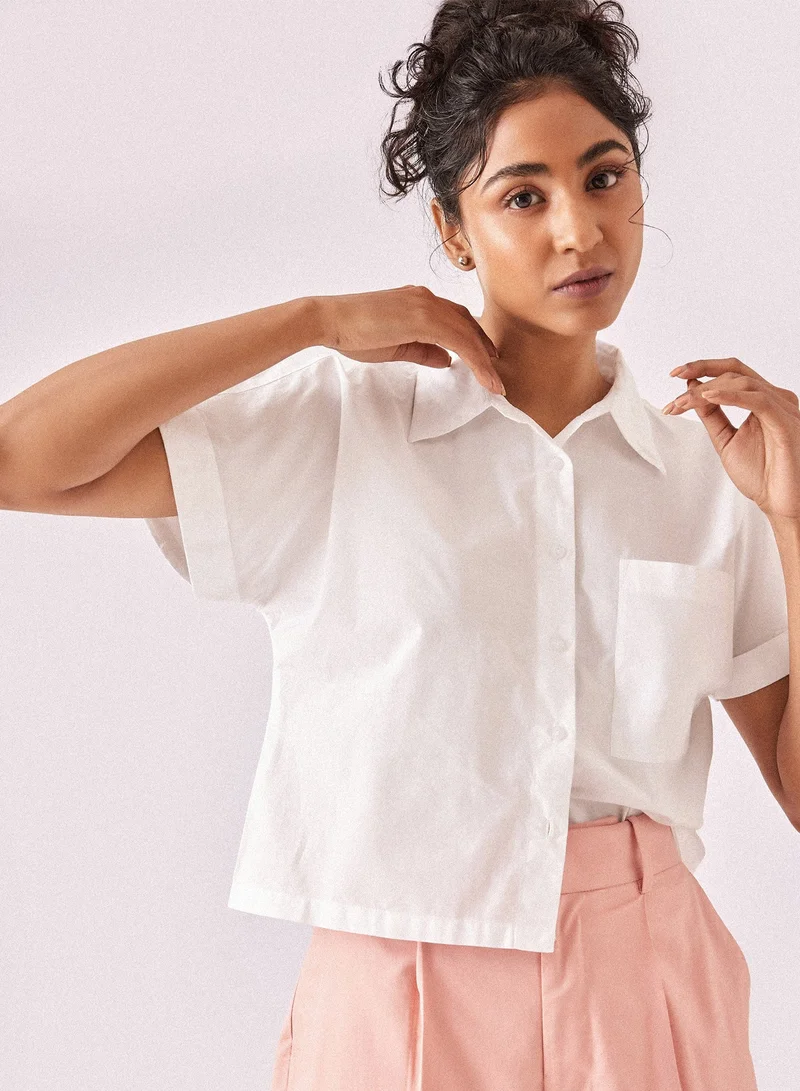 The Label Life Cap Sleeved Boxy Shirt