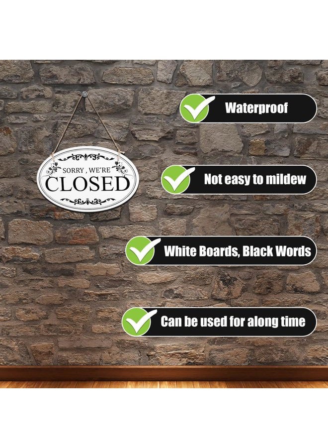 SAVITA Open and Closed Business Sign, 11.8x7.9inch Double Sided Reversible Come in We're Open and Sorry We're Closed Sign Store Hanging Sign for Shop Cafe Hotel Restaurant - Image 3