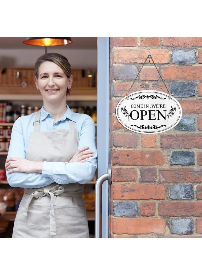 SAVITA Open and Closed Business Sign, 11.8x7.9inch Double Sided Reversible Come in We're Open and Sorry We're Closed Sign Store Hanging Sign for Shop Cafe Hotel Restaurant - Image 4