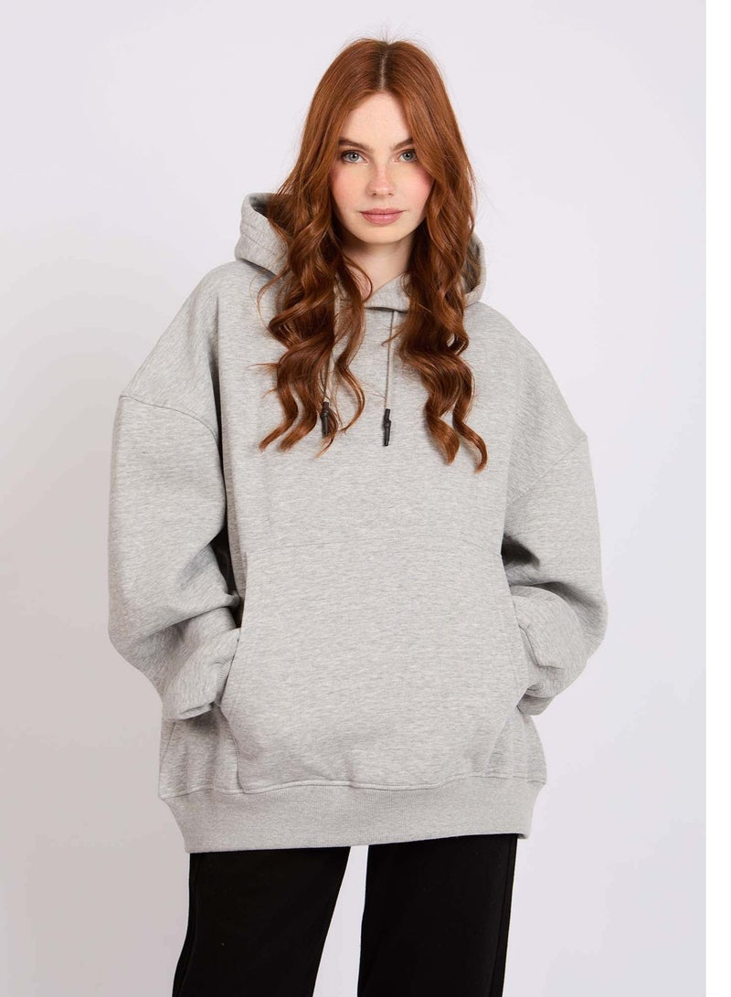 Unisex Sweat Shirt Loose Fit Grey