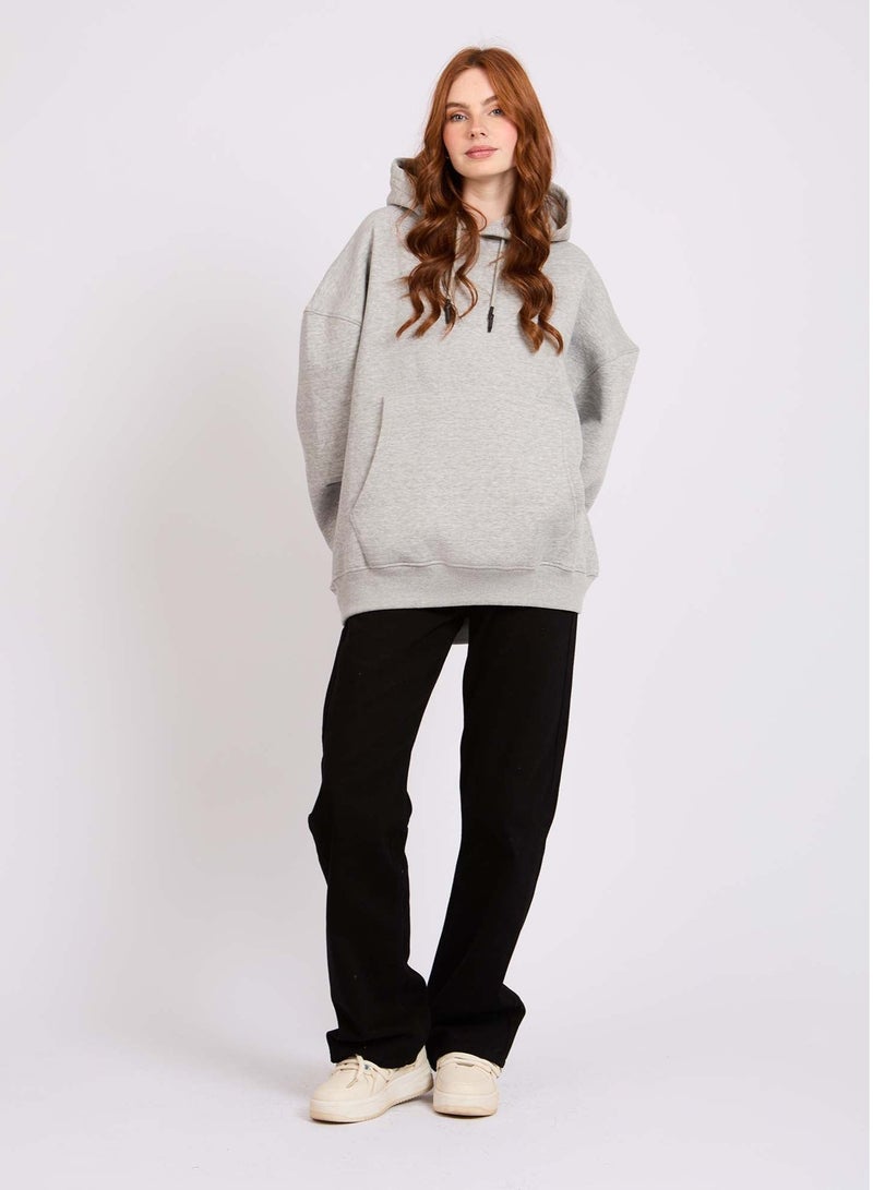 Unisex Sweat Shirt Loose Fit Grey