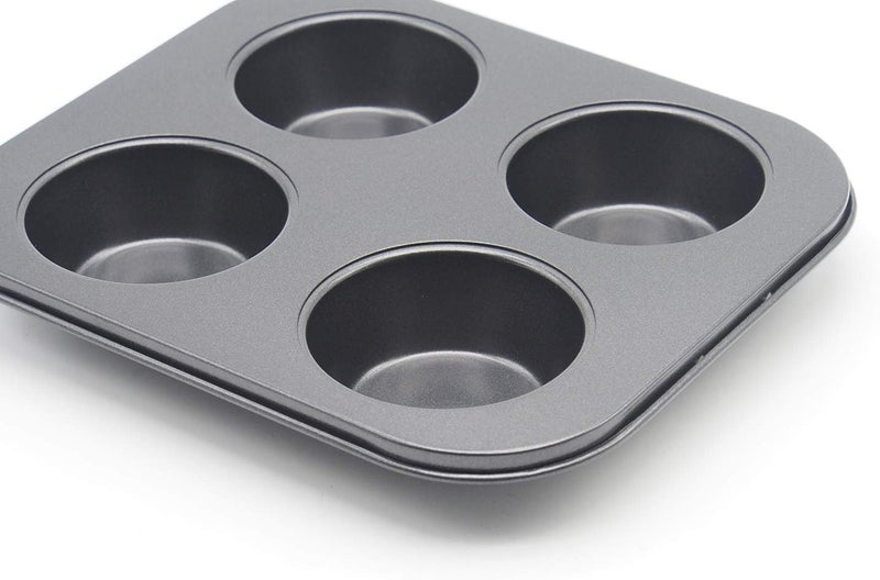 HYTK 4 Cup Muffin Pan 2 Pcs (8.5 X 7.48 Inch) Air Fryer Small Oven Cupcake Baking Pan Non Stick No Toxic Bakeware - Image 2