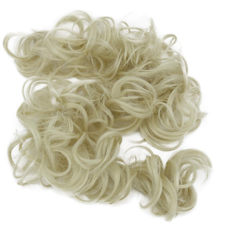 CAISHA Hairpiece Hair Wrap Heatresistant Synthetic Fibres Curly Messy Updo Platinum Blonde HW8