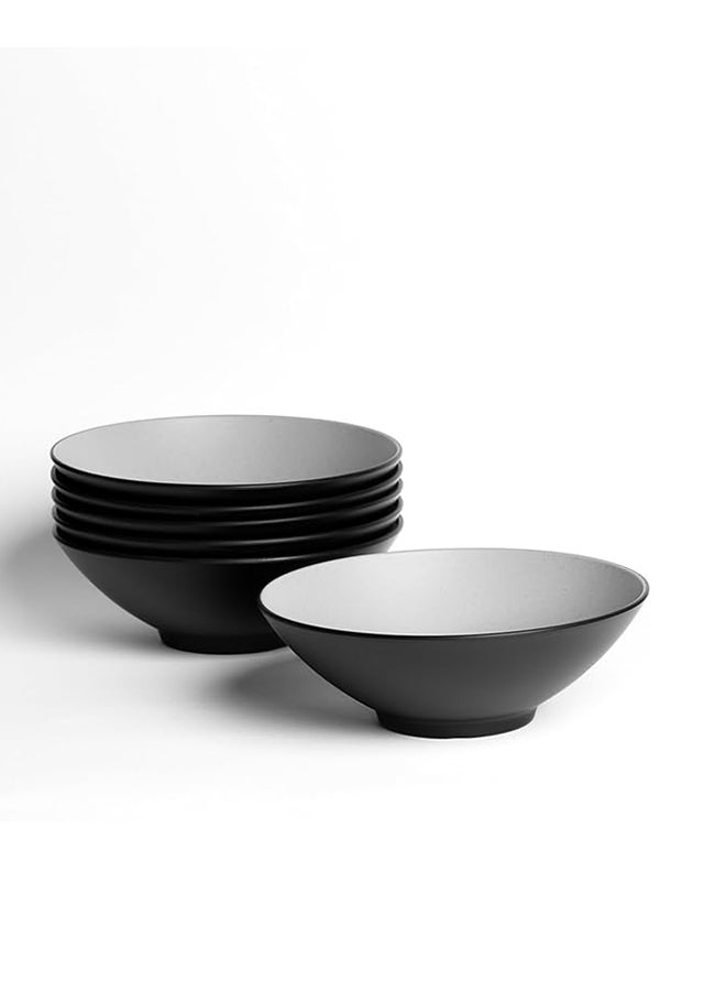 Master Gold 6 Piece Premium Melamine "Bowl" Perfect for Serving Soup, Soup, Noodles & Rice | Durable, Shatterproof, Dishwasher & Microwave Safe | Serving Bowl (Grey | Black, 21.25 cm)  - Image 1