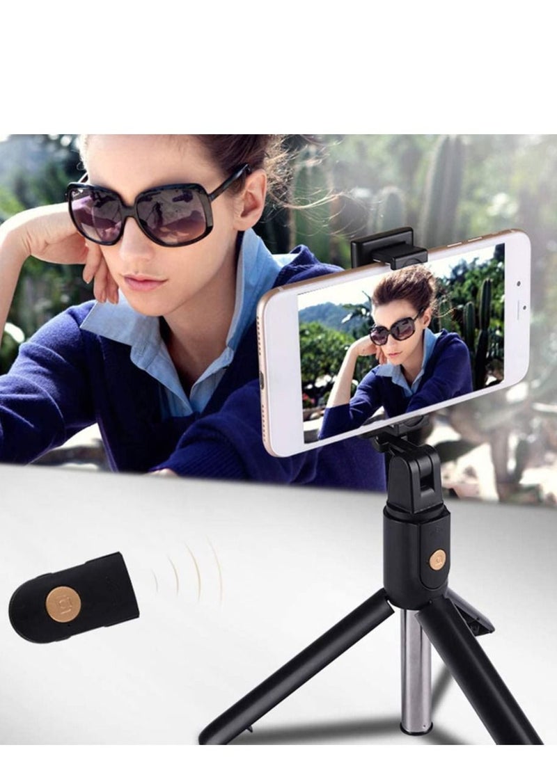 Tripod K07 Phone Wireless Bluetooth Selfie Stick Tripod Remote Shutter for Android iOS - Black - Image 5