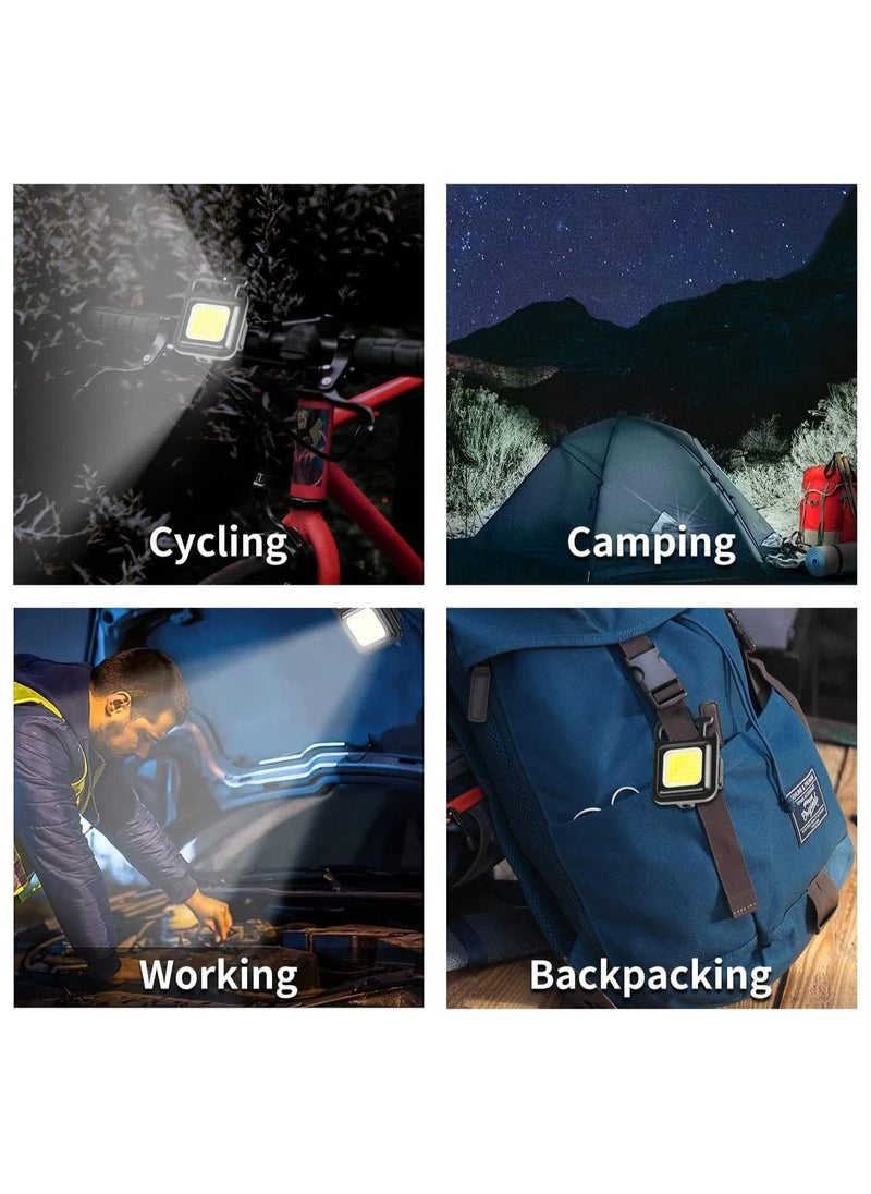 general Mini Flashlight, 800Lumens COB Bright Rechargeable Keychain Flashlights, 4 Light Modes Portable Pocket Light with Folding Bracket Bottle Opener and Magnet Base for Camping Fishing Walking - Image 5