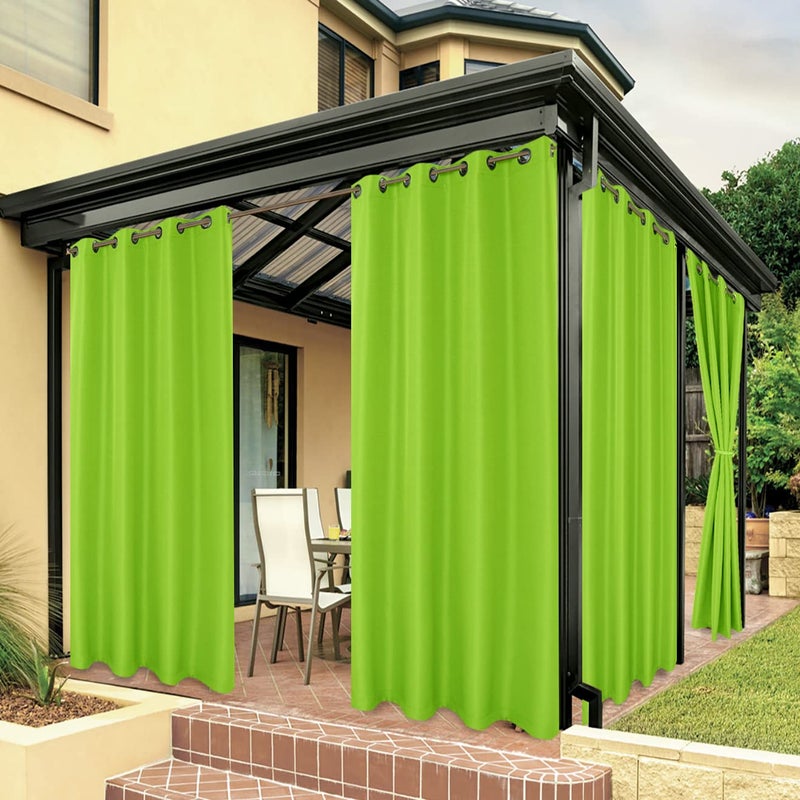BONZER Outdoor Curtains for Patio Waterproof Thick Privacy Grommet Sunlight Blocking Outside Curtains for Porch Pergola Gazebo Deck 1 Panel 54W x 84L inch Green