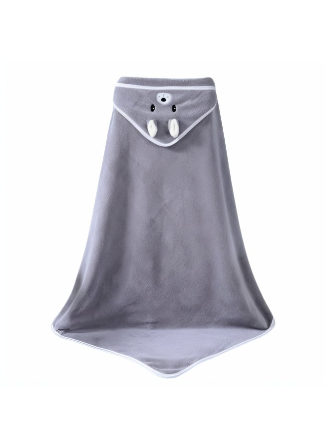 MiniMe Organic Bamboo Hooded Baby Bath Towel Set | 6–36 Months | Gray | 100% Organic Bamboo Cotton Blend | Ultra-Soft & Highly Absorbent Hooded Towel with Bear Ear Accents | Hypoallergenic - Image 1