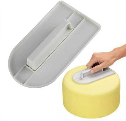 Lexazo Plastic Cake Smoother Polisher Tools Cake Decorating Fondant Sugar Craft Spatulas DIY Baking Tools 82 x 25 x 145 cm White - Image 1