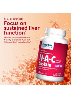 jarrow formulas Nac Sustain 600 Mg Antioxidant Amino Acid Supplement 60 Sustain Tablets Supports Liver & Lung Function Precursor To Glutathione 60 Servings (Packaging May Vary)  - Image 3