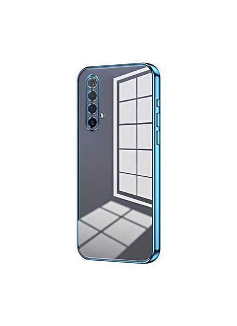 Case Cover For Realme X50 / X50m 5G Transparent Plating Fine Hole Phone Case Blue