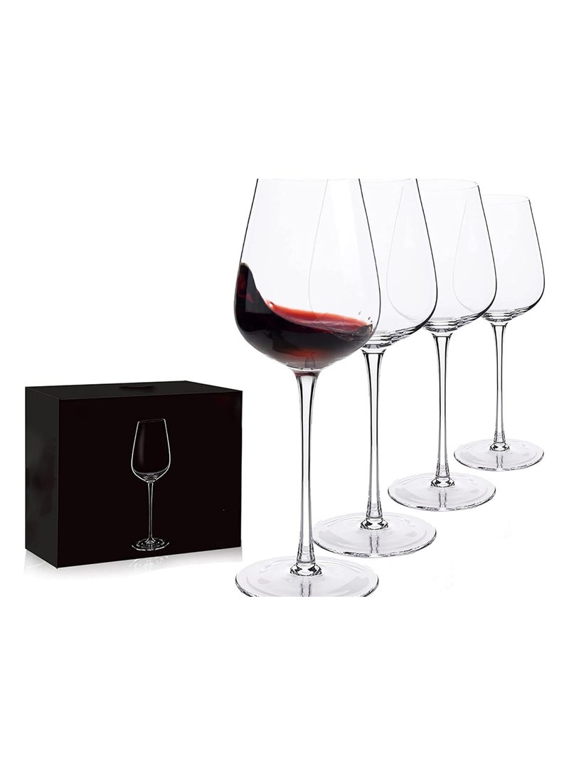 Hand Blown Italian Style Crystal Bordeaux Wine Glasses - Great Gift Packaging - Red Wine Glasses Lead-Free Premium Crystal Clear Glassï¼ˆ4PCSï¼‰  - Image 1
