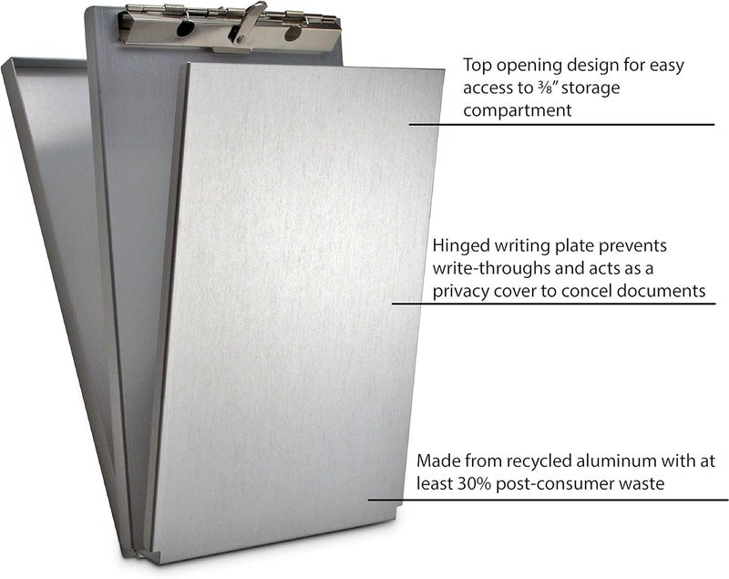 Saunders Storage Clipboard,Memo Size,Metal,Silver - Image 2
