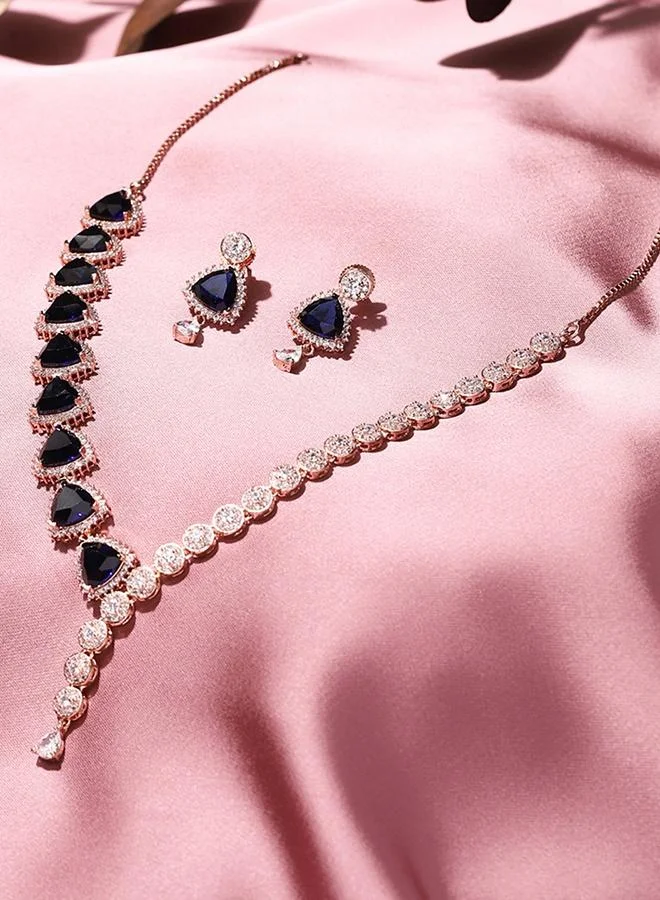VOYLLA Rose Gold Brass Necklace Sets
