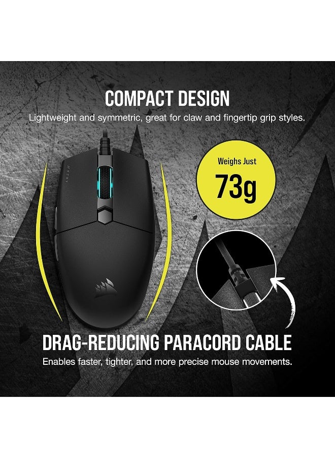 CORSAIR Katar Pro Xt Ultra-Light Gaming Mouse- 18K Dpi Pixart Optical Sensor- RGB Scroll Wheel Lighting- 6 ProgRAMmable Buttons- Lightweight Paracord Cable - Image 3
