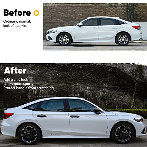 Thenice for 11th Gen Civic Accessories Door Handle Cover Exterior Handle Protection for Honda Civic 2022-2024, Accord/CR-V/HR-V 2023 2024 with Auto Lock -Carbon Fiber Grain - Image 2