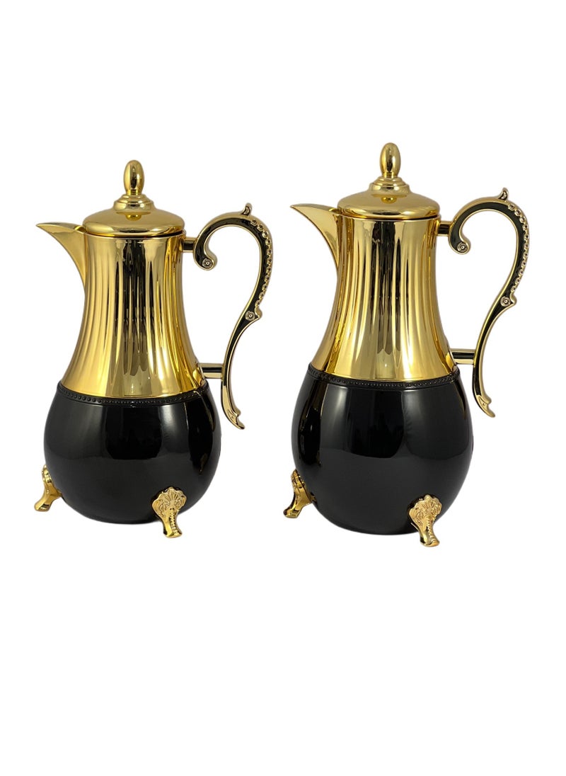 Home Maker Flask 0.75L/1L 2-Piece Set - Stainless Steel Black/Gold  - Image 3