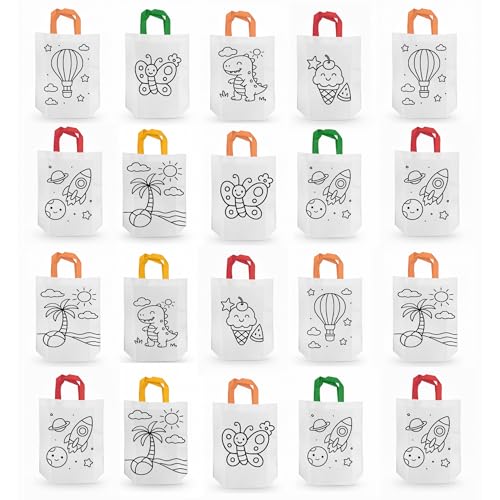 Evafly gift bags medium size for gifting – 24 Pcs | L10 x H12 x W3.5 inches, gift bags for Birthday, carry bags for gift, Return Gifts for Kids Age 10–12 - White color - Image 1