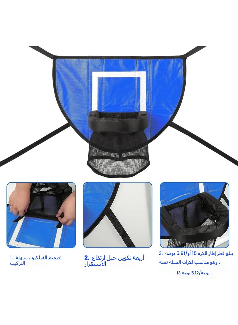 Basketball Hoop Set for Trampoline Basketball Hoop Trampoline Accessories 49x36cm Mini Basketball Hoop Waterproof with 4 Balls and 1 Pump  - Image 5