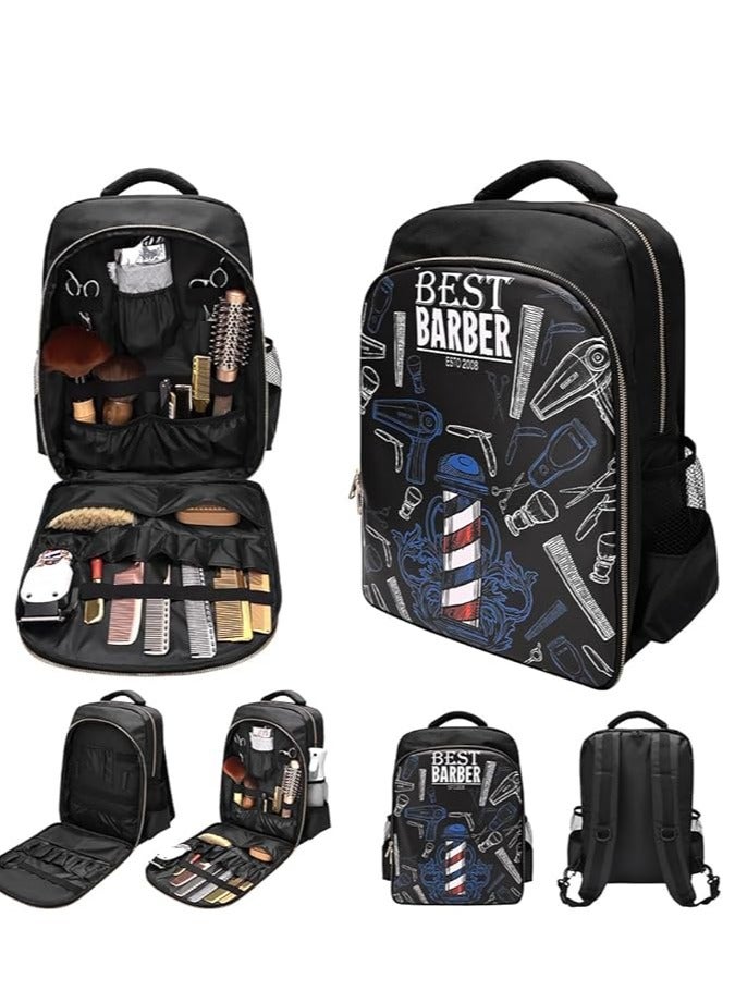 Travel backpack, large organizer for barbers, shaving supplies, and hairstyling supplies; portable backpack for hairdressers - Image 1