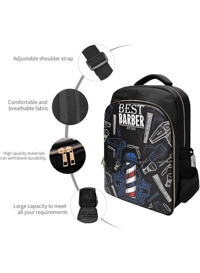 Travel backpack, large organizer for barbers, shaving supplies, and hairstyling supplies; portable backpack for hairdressers - Image 4