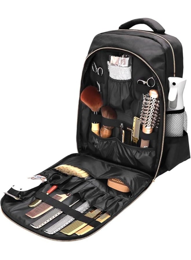 Travel backpack, large organizer for barbers, shaving supplies, and hairstyling supplies; portable backpack for hairdressers - Image 2