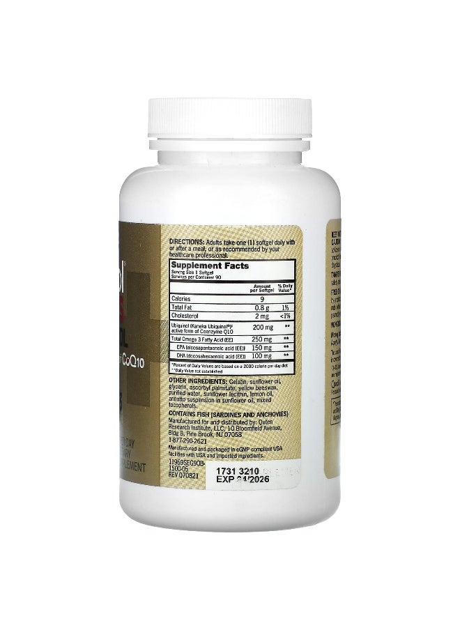Qunol Qunol, Plus Ubiquinol + Omega-3, 200 mg + 250 mg, 90 Softgels  - Image 2