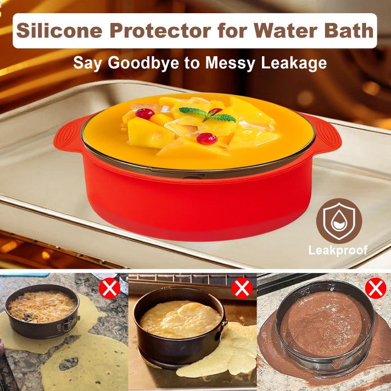 Molgree Springform Pan 9 Inch Nonstick, 9 Springform Cheesecake Pan with Silicone Protector, Leakproof Spring Form Pan for Cheesecake, 9 Inch Springform Cheese Cake Pans for Baking with 50 Parchment Paper - Image 2