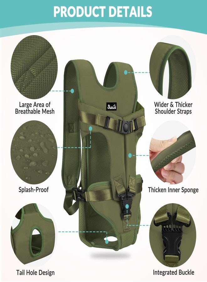 Lukovee Dog Backpack Carrier, Legs Out Easy-fit Dog Front Carrier for Small Medium Dogs, Adjustable Hands Free Dog Chest Carrier for Hiking Cycling (Green-4,Large) - Image 3