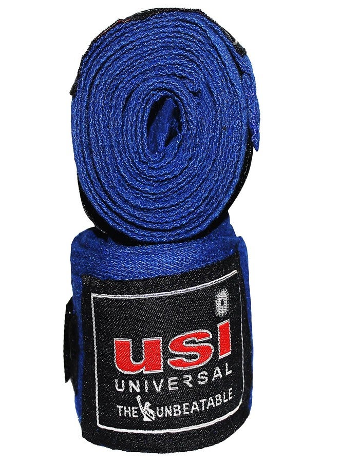 USI Universal Boxing Hand Wrap, 628C Blue Stretchable Hand Wraps (1 Pair, 2.5m Length) For Men & Women With Nylon Elastane Construction, Stretchable For Firm Wrapping, Hook & Loop For Closure - Image 1