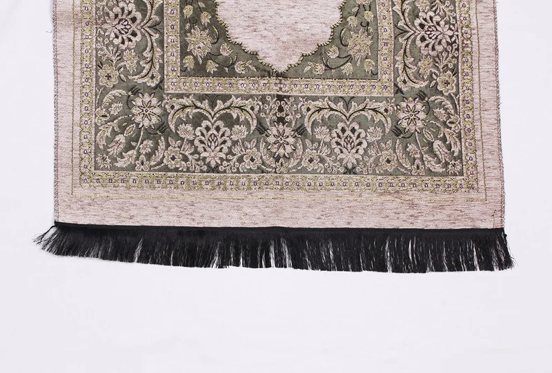 İhvan Luxury Floral Thick Chenille Prayer Rug 0230 Cream 4119