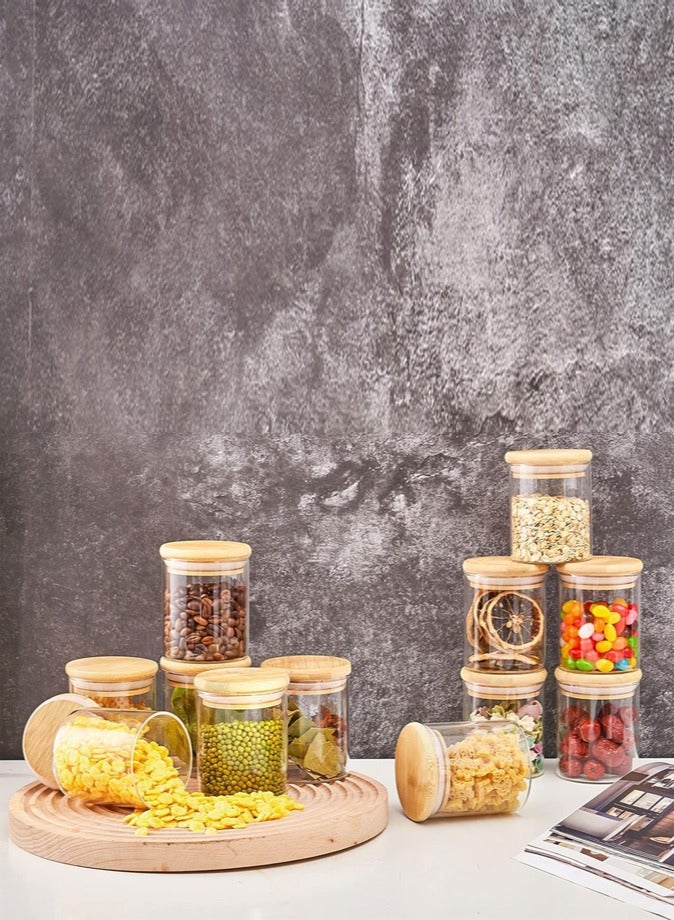 1Chase 10 Pcs Borosilicate Glass Spice Jar With Bamboo Lids 180 ML - Image 2