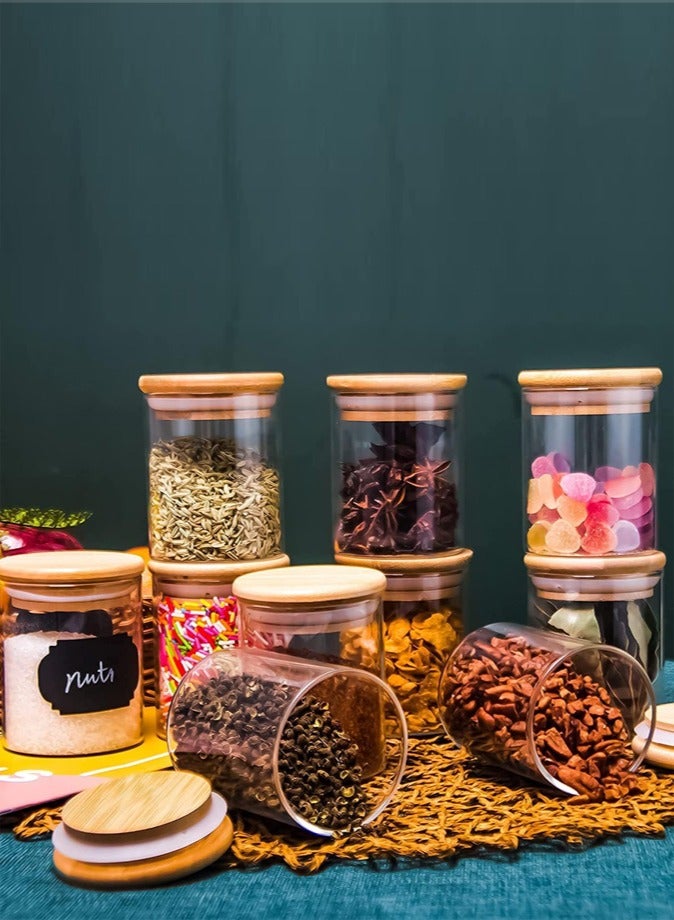 1Chase 10 Pcs Borosilicate Glass Spice Jar With Bamboo Lids 180 ML - Image 3
