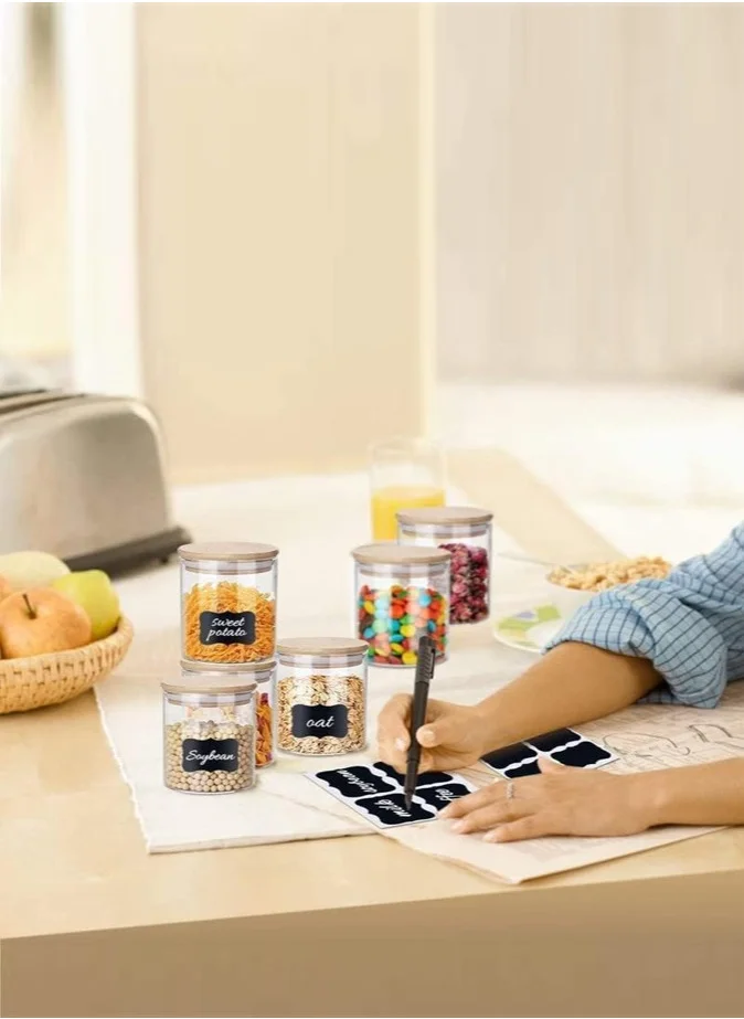 1 تشيس 10 Pcs Borosilicate Glass Spice Jar With Bamboo Lids 180 ML