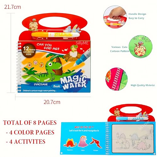 SILLYME 12Pcs Birthday Return Gifts For Kids Party - Magic Water Book For Kids - Water Painting Book - Coloring Drawing Painting Books Kit - Educational Toys - Quick Dry Doodle Art, Multicolor - Image 5