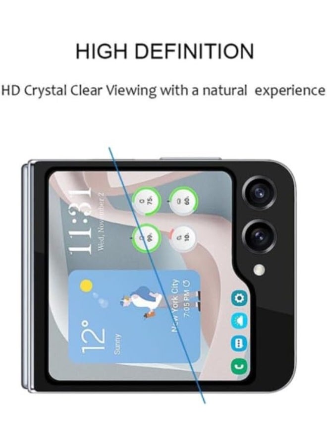 واقي شاشة لهاتف سامسونج جالاكسي زد فليب 6 من الزجاج المقوى - شفاف - Image 2