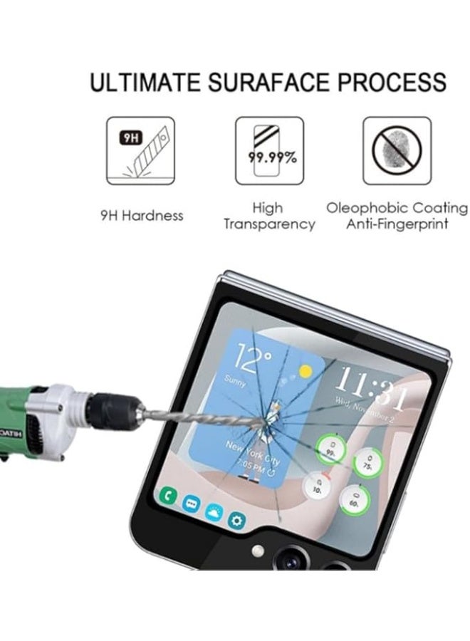 واقي شاشة لهاتف سامسونج جالاكسي زد فليب 6 من الزجاج المقوى - شفاف - Image 4