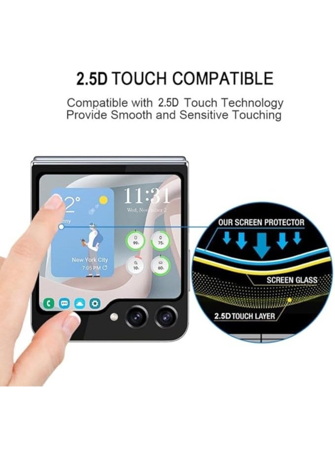 واقي شاشة لهاتف سامسونج جالاكسي زد فليب 6 من الزجاج المقوى - شفاف - Image 3