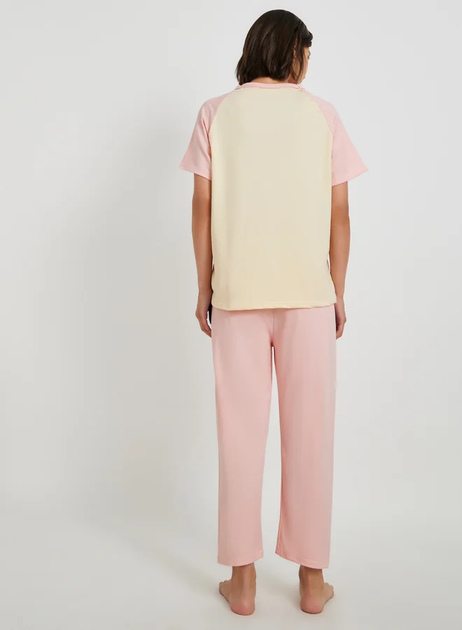 Take Two Take Two Graphic Print T-Shirt and Pyjama Set