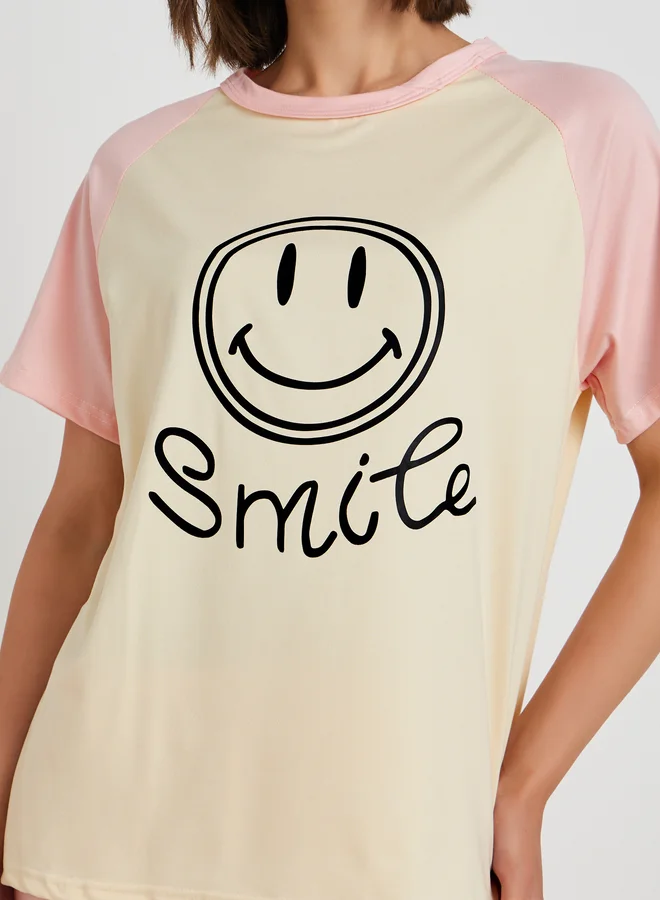 Take Two Take Two Graphic Print T-Shirt and Pyjama Set