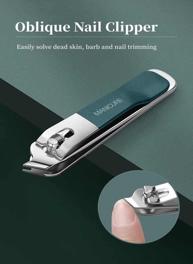 NEMIBAD 4 Pcs Manicure Set Stainless Steel Nail Clippers, Beauty Tool Portable Set Professional Grooming Kits, Travel Nail Kit for Men and Women (Green) - Image 5